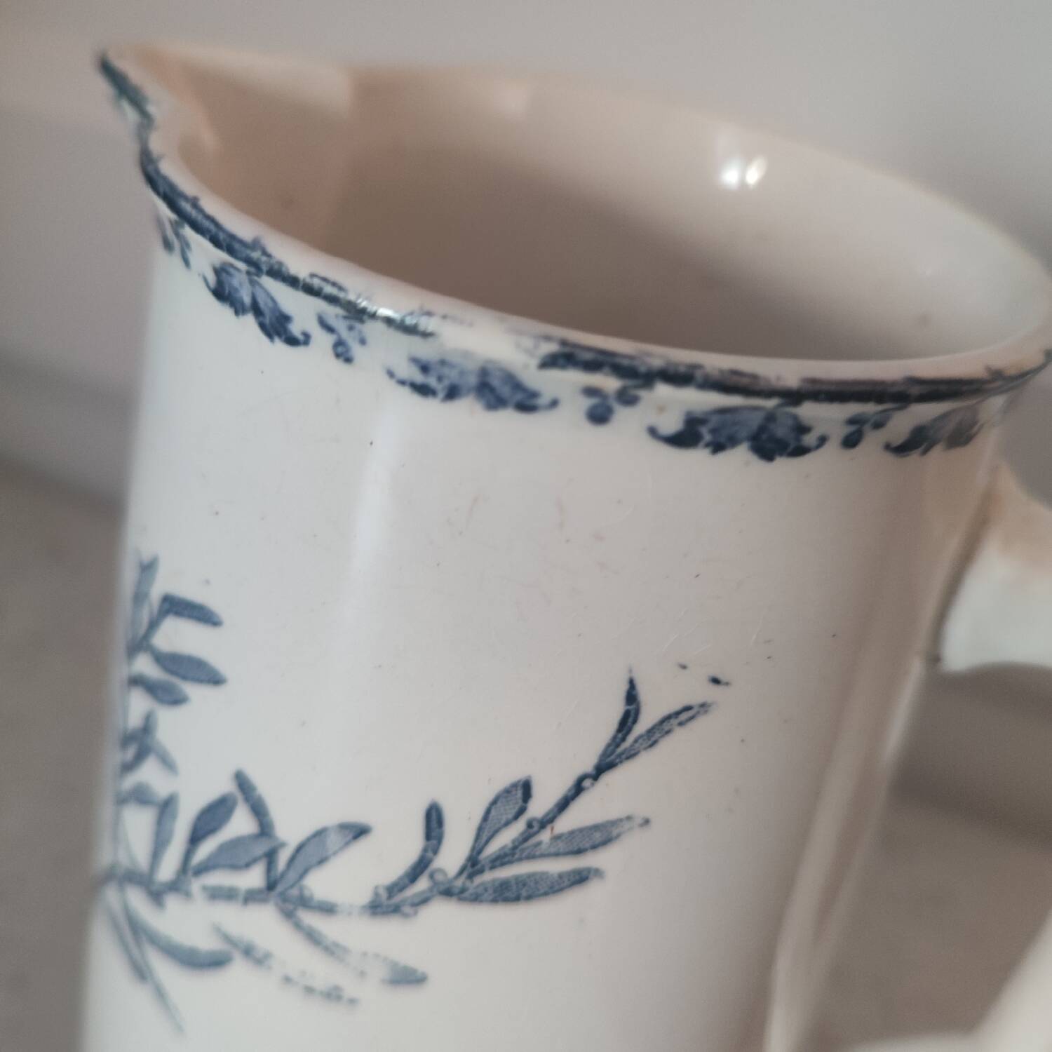 Old milk jug Digoin Sarreguemine model Carmen iron earth