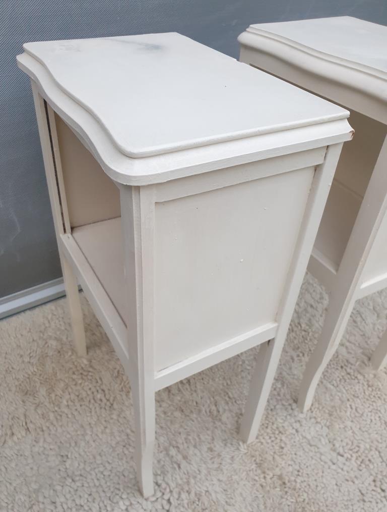 Pair of white vintage bedside tables