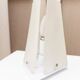 Milky White Murano Frosted Glass Pyramid Table Lamp with White Metal Base - Italian Space Age Design, 1970s