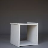 Tabouret cube minimaliste en contreplaqué. Années 1960