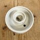 Vintage white porcelain ceiling light with frosted glass , 1970s