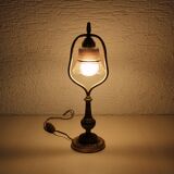 Art nouveau brass table lamp