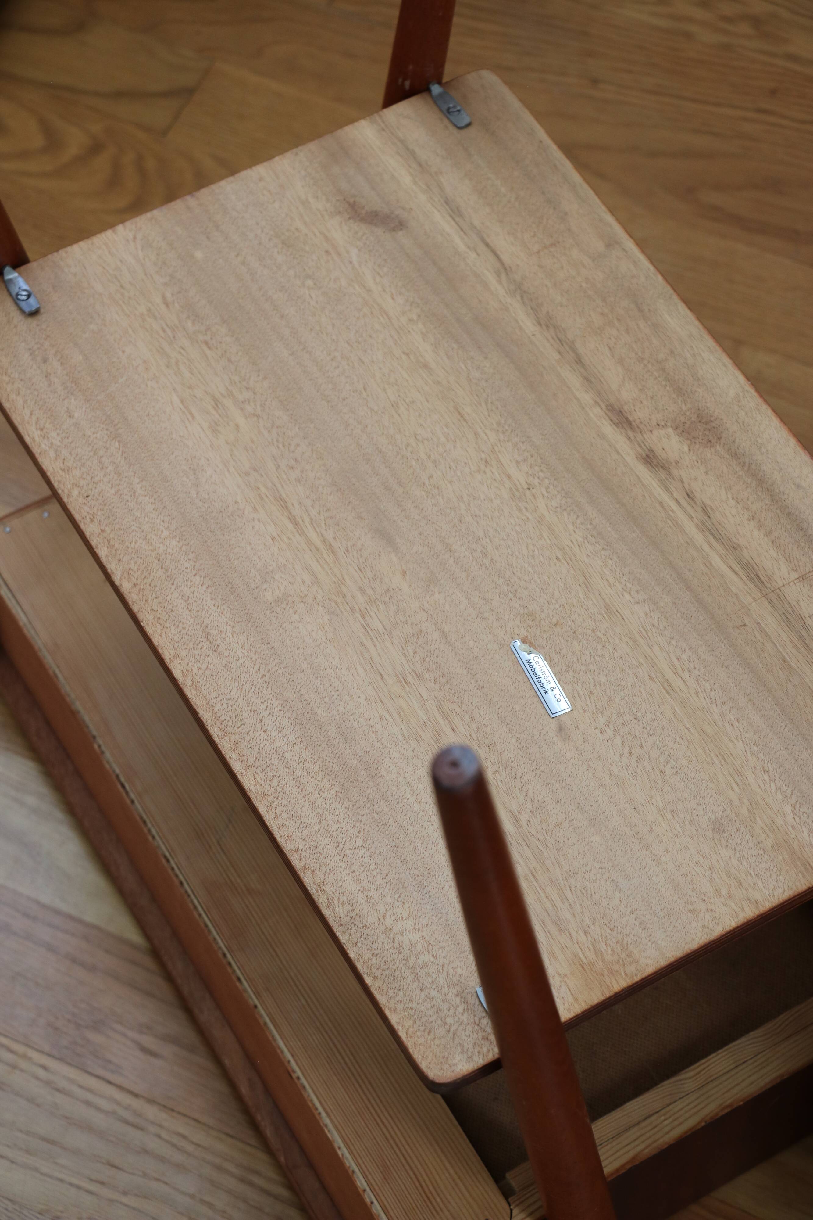 Pair of Scandinavian teak bedside tables, Carlström