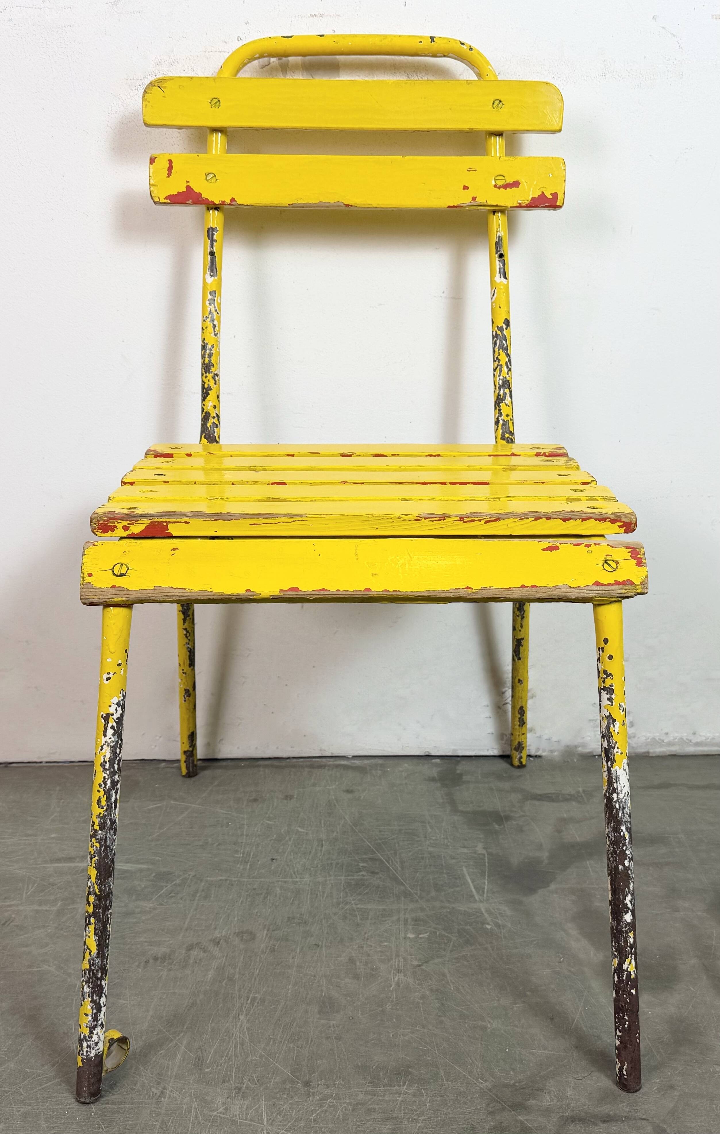 Vintage Yellow Industrial Chair, 1960s