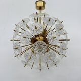 Val Saint Lambert crystal sputnik gold chandelier , 1960’s