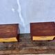 Pair of nightstands vintage bedside table compass legs