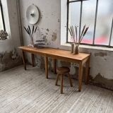Oak and pine farmhouse console table