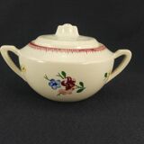 3-piece coffee service in Digoin earthenware with a flower decoration.