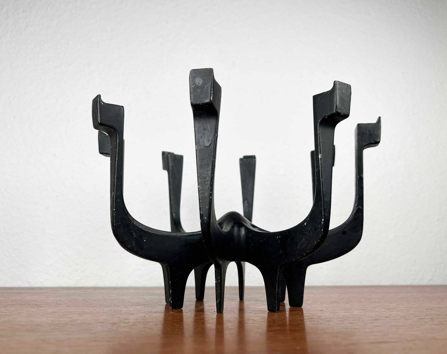 Danish metal candlestick in mid-century style by Gunnar Cyren for Dansk Designs Denmark, 1960s.