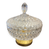 Chiselled crystal sugar box