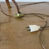 Large "Arts & Crafts" style lamp in beaten iron with a golden patina.