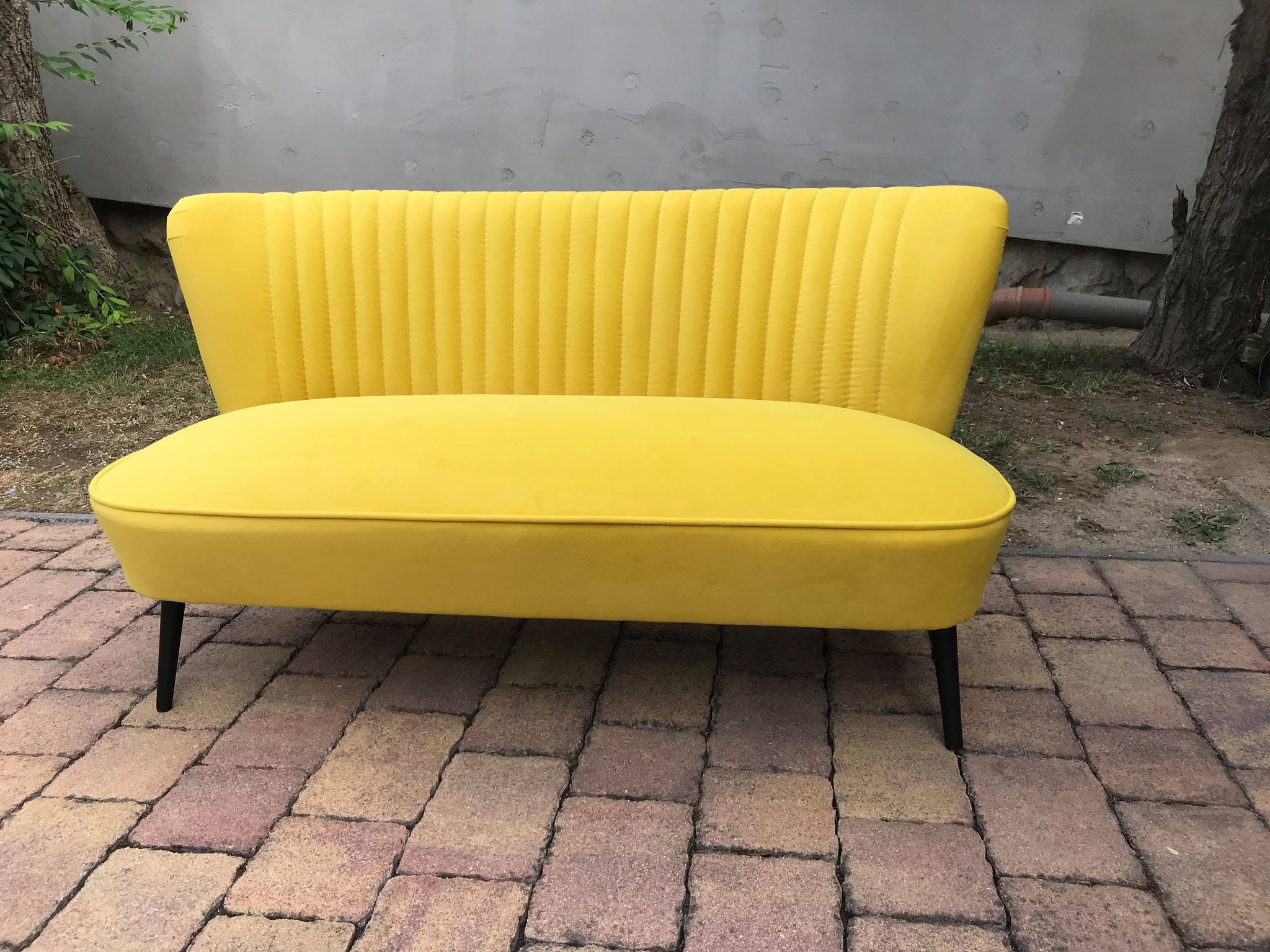 Mid-century scandinavian modern velvet sofa, 1950