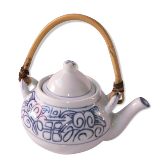 Théière cafetière verseuse porcelaine anse de bambou