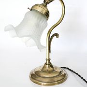 "swan neck" lamp in bronze and brass from 1900