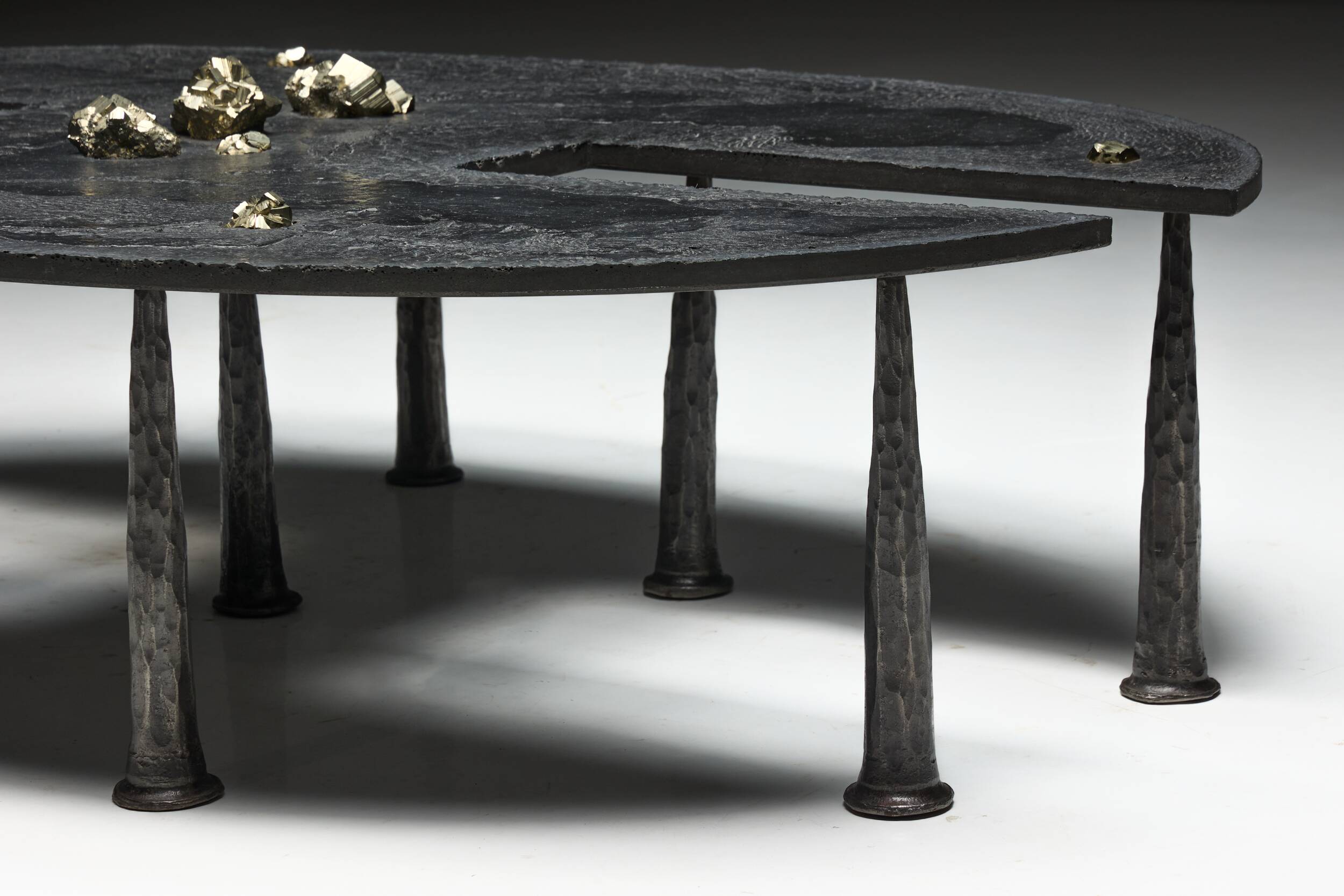 Thomas Serruys iron brutalist coffee table, Belgium, 2019