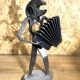 Alain Longet (1950- ), metal sculpture, turnkey accordionist, art XXth