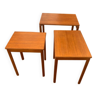 Set of 3 nesting tables in solid teak, McIntosh design, 1960s