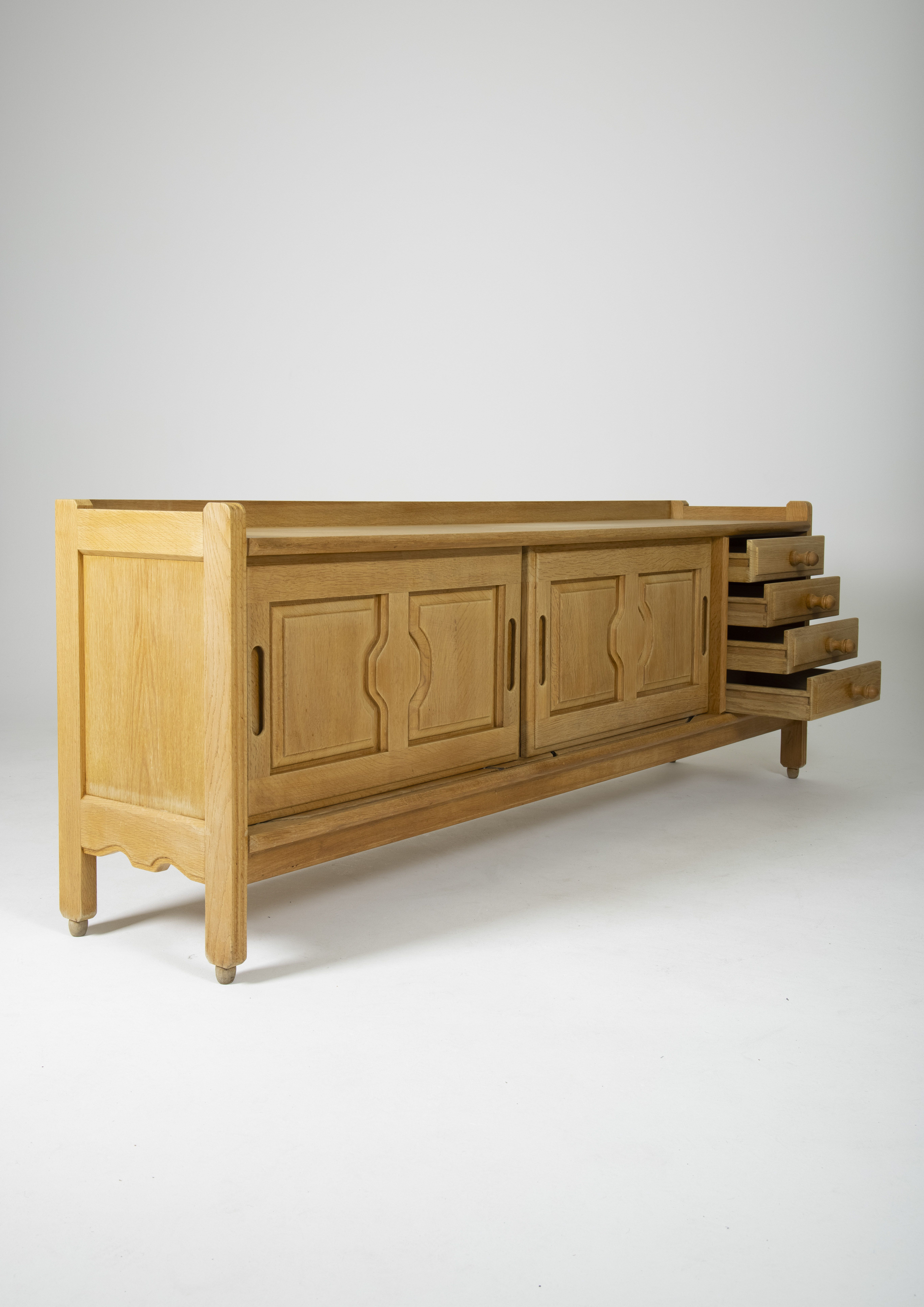 Oak sideboard by Guillerme & Chambron, France 1960s
