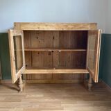 Antique display cabinet in solid pine