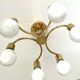 Brass ceiling light in Mid-Century Modern style, Germany, 1970s.