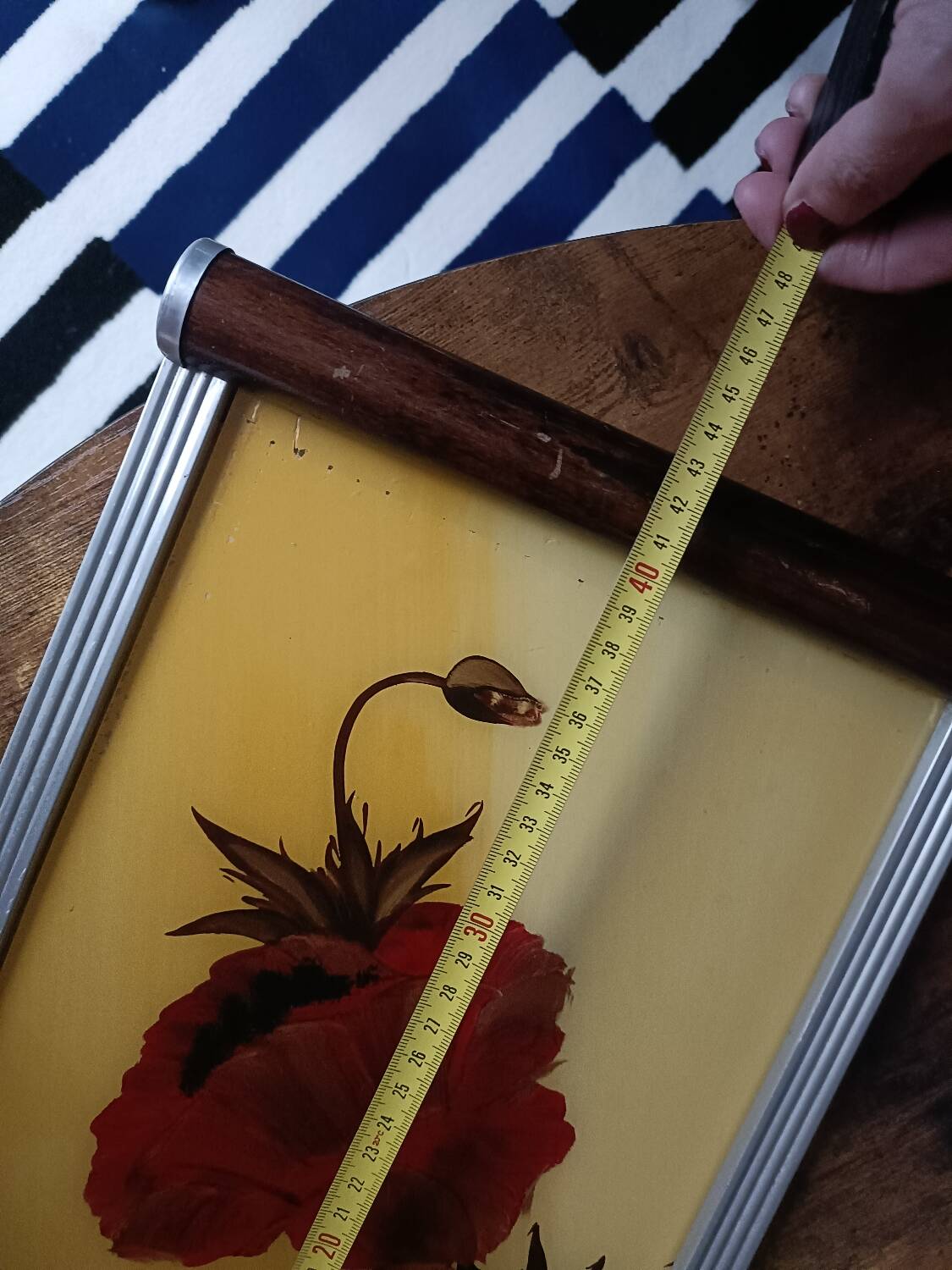 Floral tray signed Elge