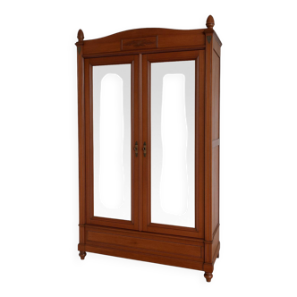 Armoire, penderie ancienne en bois massif avec miroirs