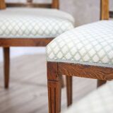 Vintage Elm Chairs in White Upholstery, 1950s, Set of 5