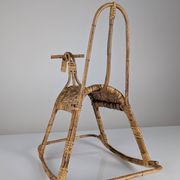 Children's rocking horse made of bamboo and rattan 1960s
