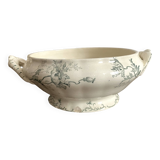 iron earth fruit bowl, old vegetable dish with poppies, Choisy le Roi