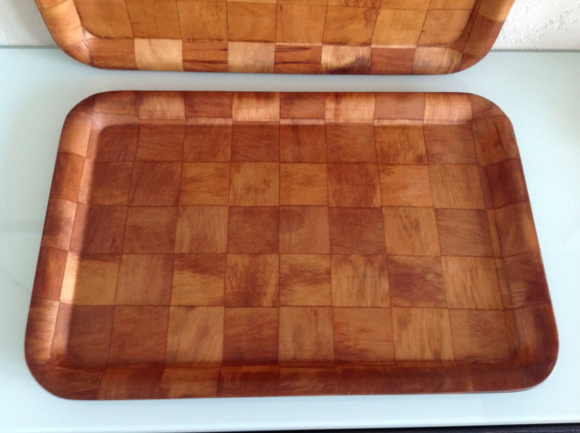 Pair of wooden tops Scandinavian style / vintage 60s-70s