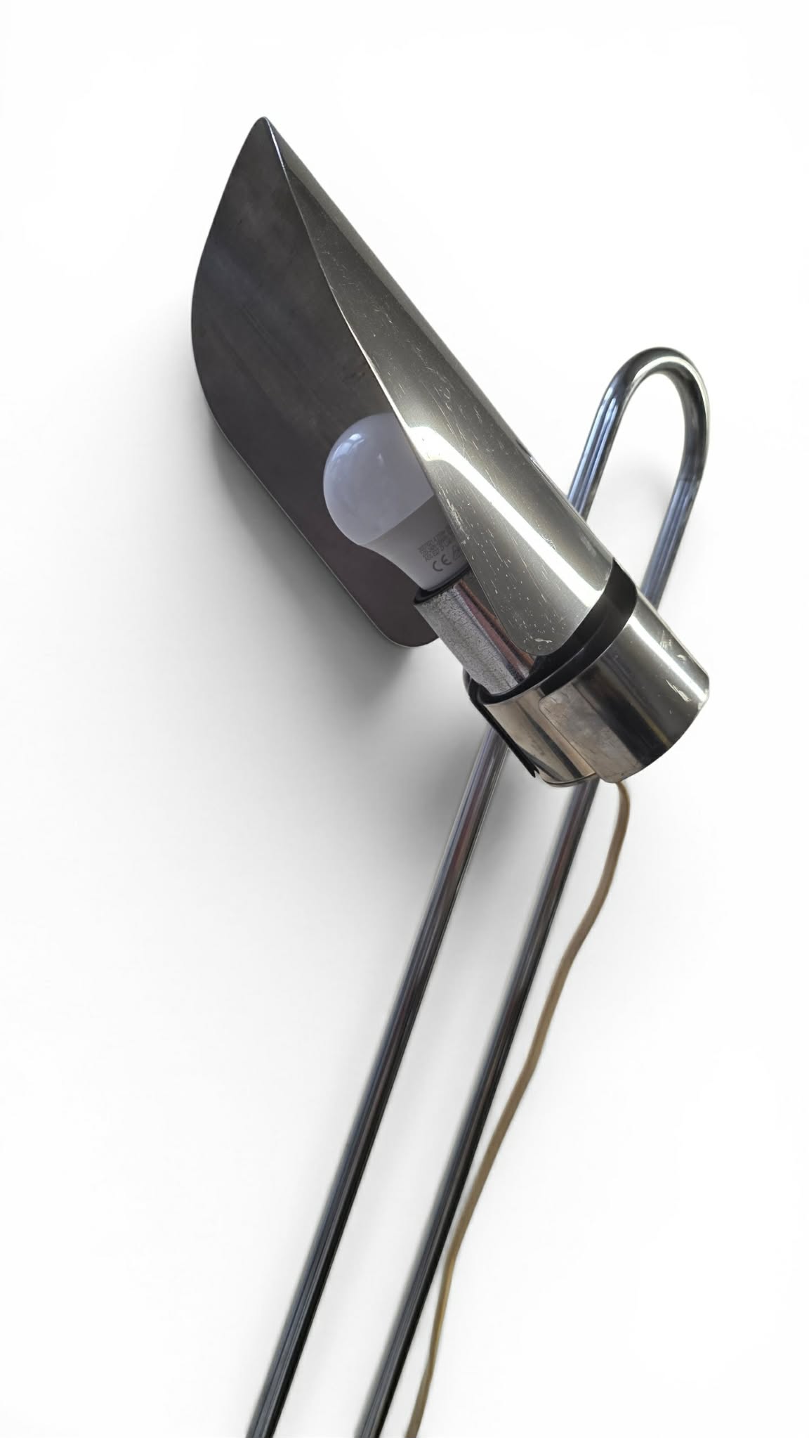 Italian chrome Space Age floor lamp attributed to Goffredo Reggiani.