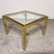 Small coffee table / Vintage brass and glass end table