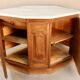 19th century walnut corner cupboard with Carrara marble top