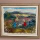 Original Swedish Oil on Canvas - "Children Playing" by Nils Sewerin (1920-1985) - Signed - Vintage and Framed - 77 × 66 cm (30.3" × 26")