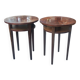 Pair of antique Art Deco pedestal tables, end tables, side tables