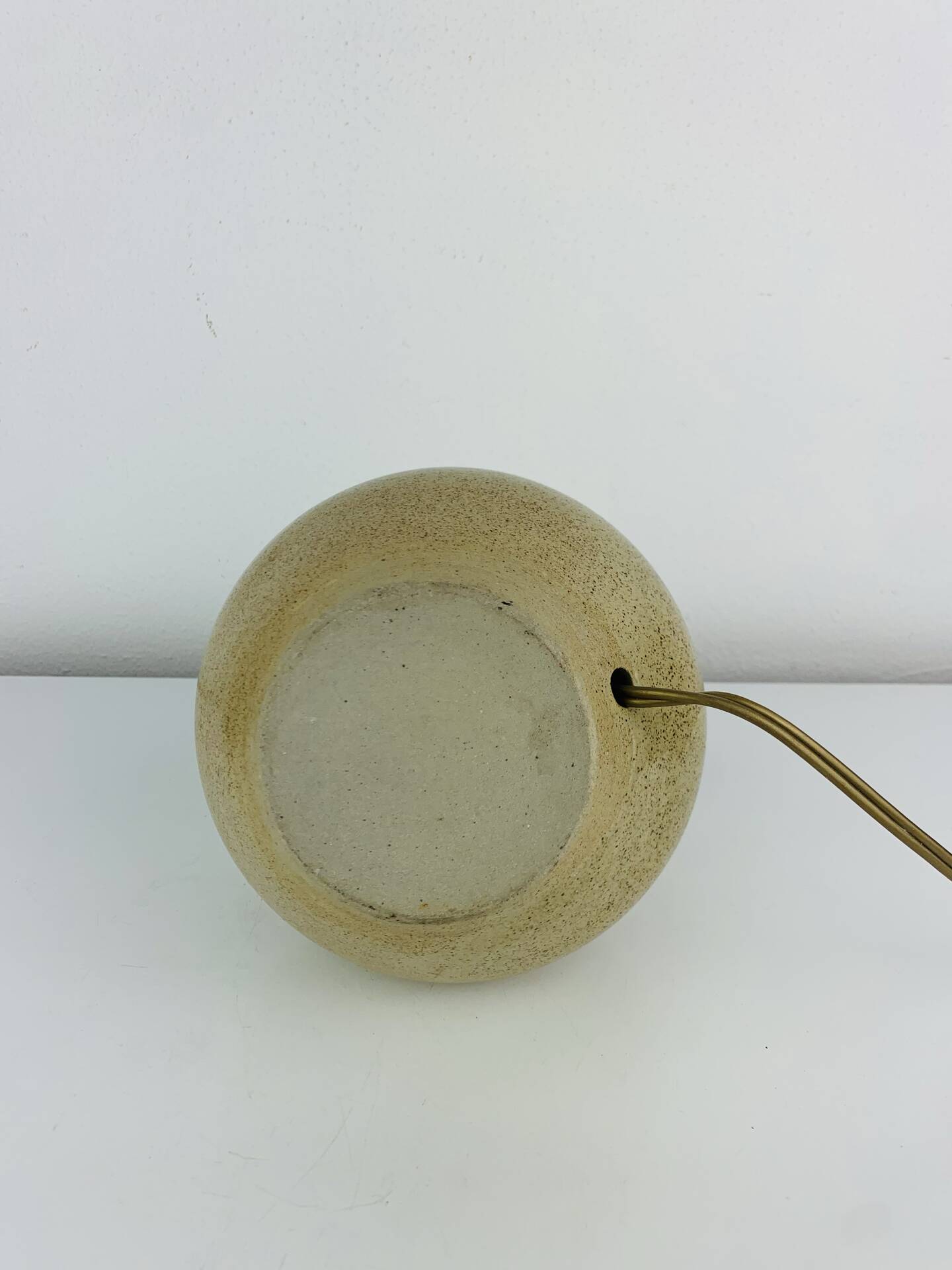 Vintage stoneware globe lamp