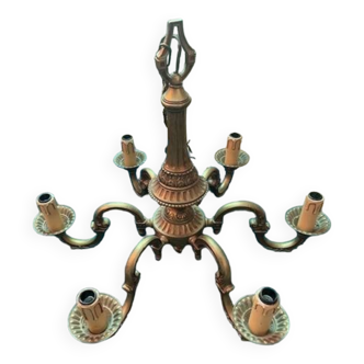 Lustre en métal doré style classique