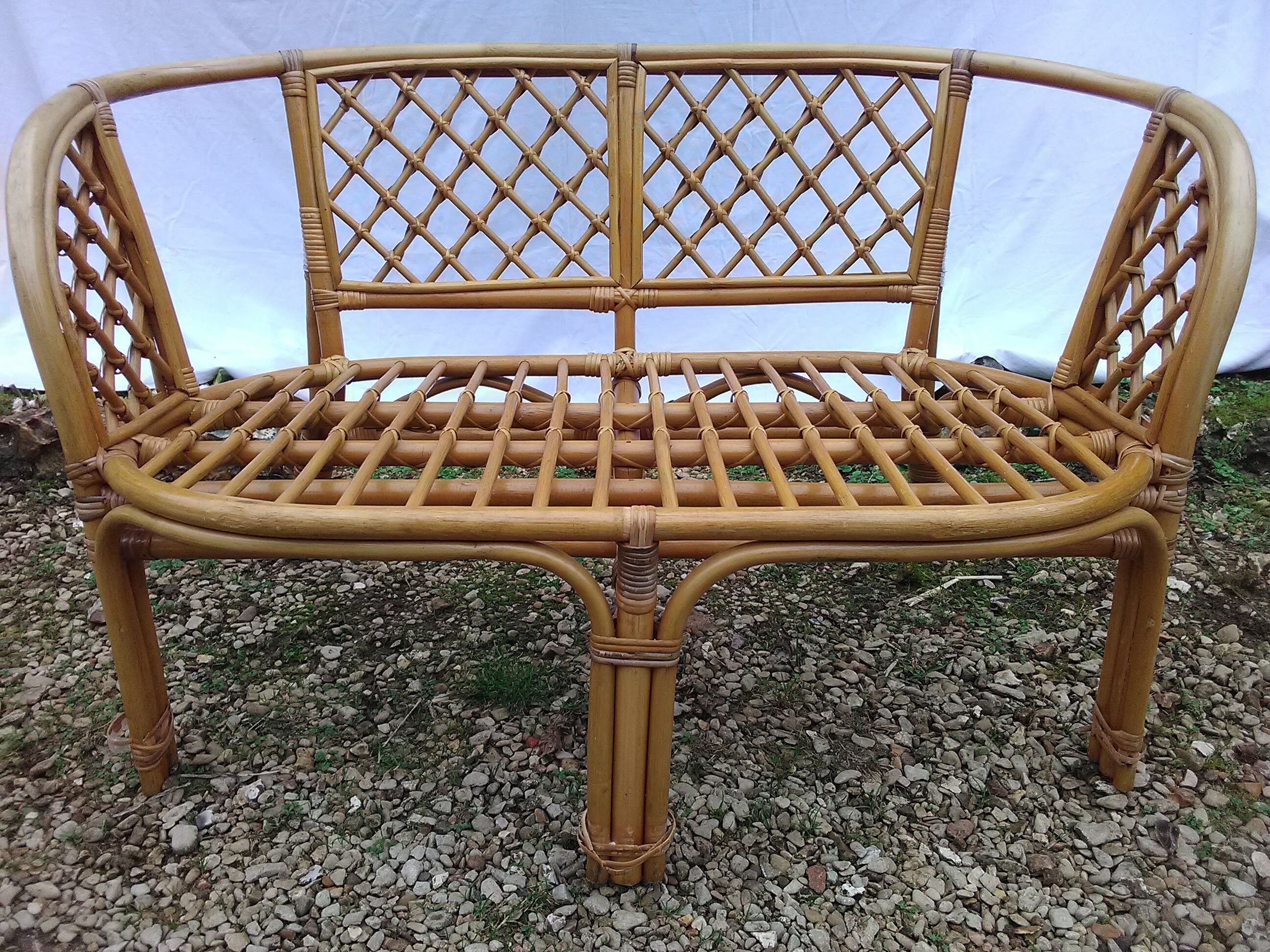 Living room  vintage rattan