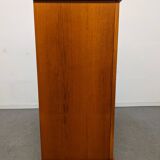 High sideboard, display cabinet and secretary, Scandinavian in teak, France around 1960.