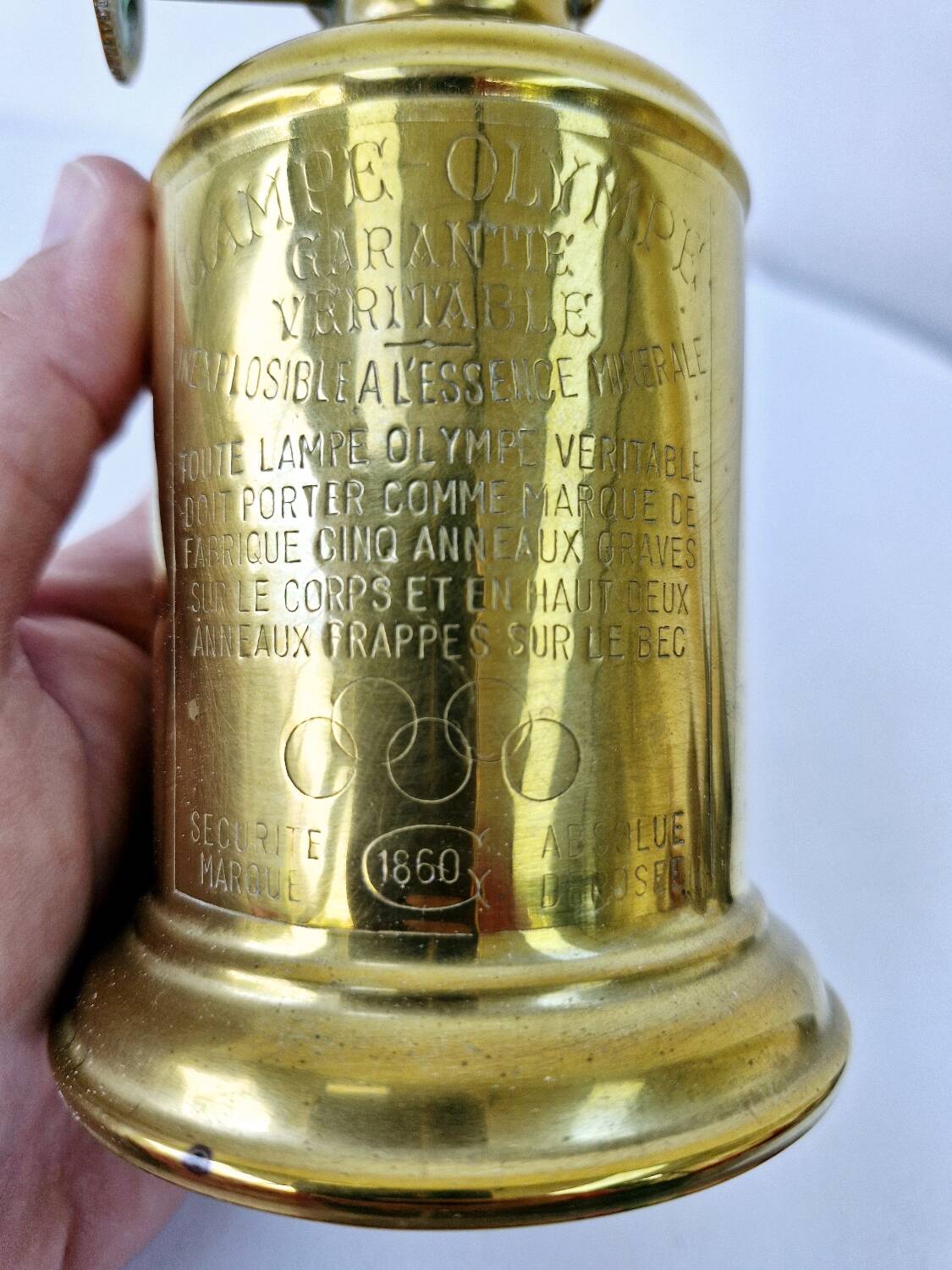 Olympe lamp genuine 1860 pigeon lamp type brass