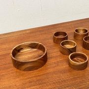 Ensemble de 7 bols vintage en teck scandinave