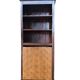 Vintage wooden library with storage chest/basket.