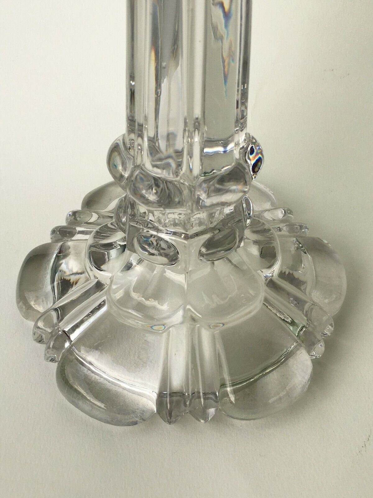 19th century moulded crystal candlestick