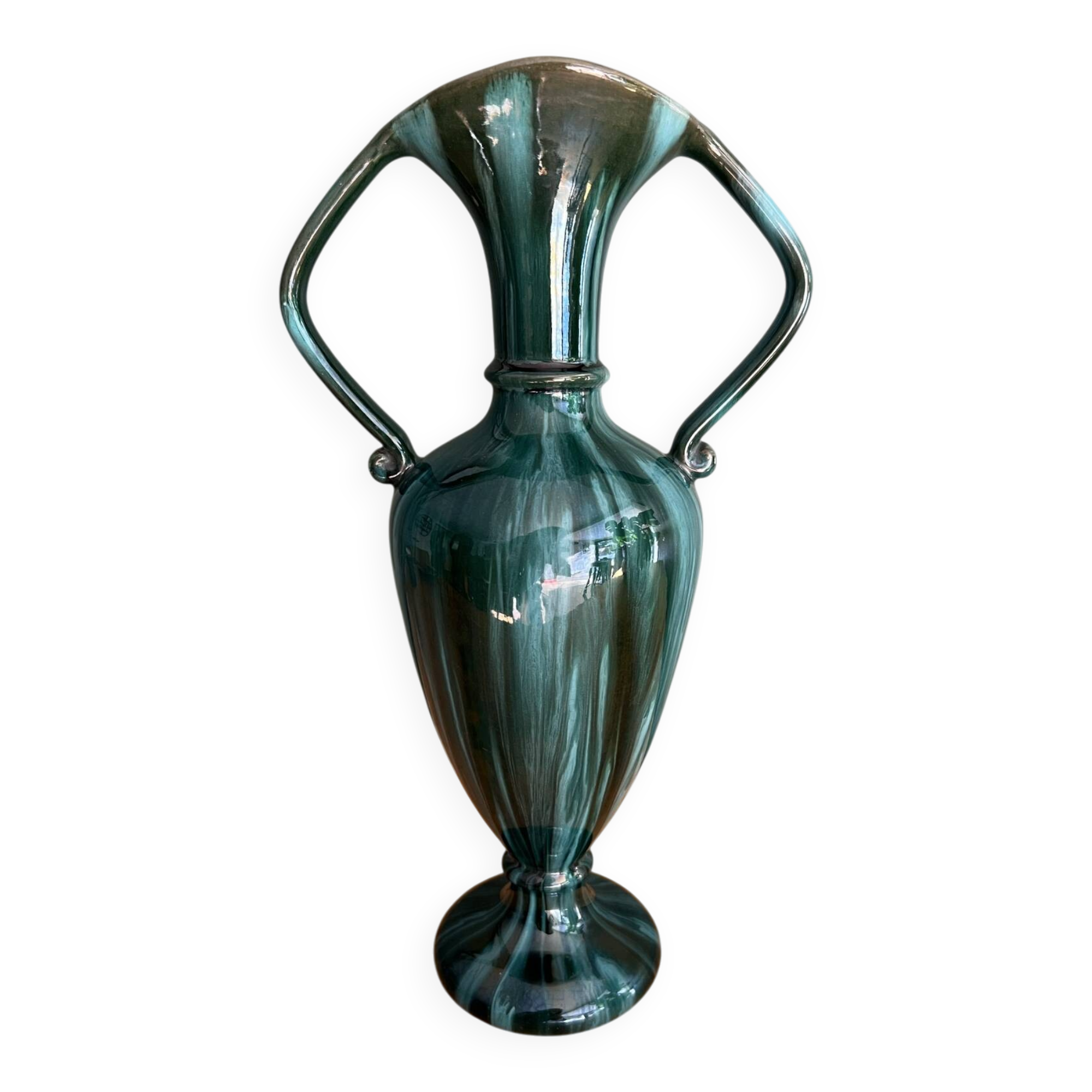 Art Nouveau vase with double handles from Vallauris - Jérôme Massier