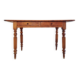 Old wooden table - two drawers