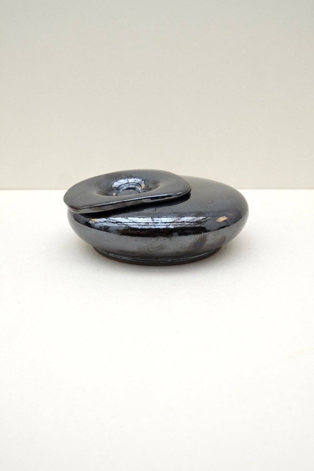 Glazed ceramic ashtray