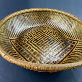 China woven bamboo rice or tea basket late 19th century early 20th century