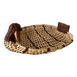 Bamboo and wicker duck basket