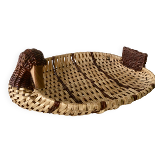 Bamboo and wicker duck basket