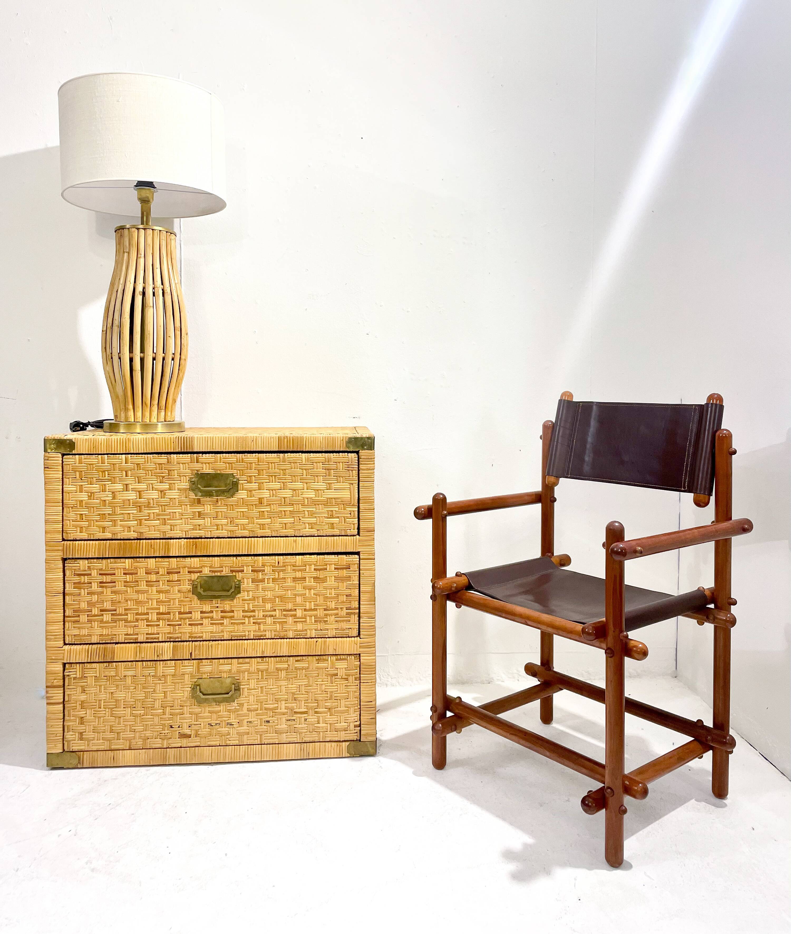 Mid-Century Modern Rattan Armchair